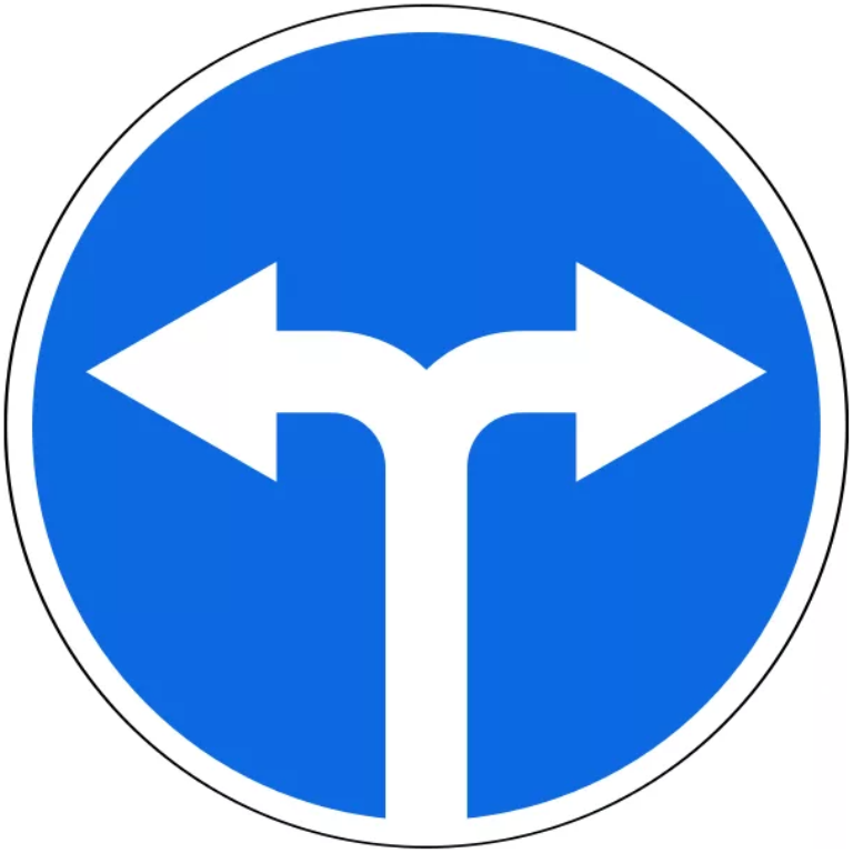 Знак 4.1.6. Движение направо или налево