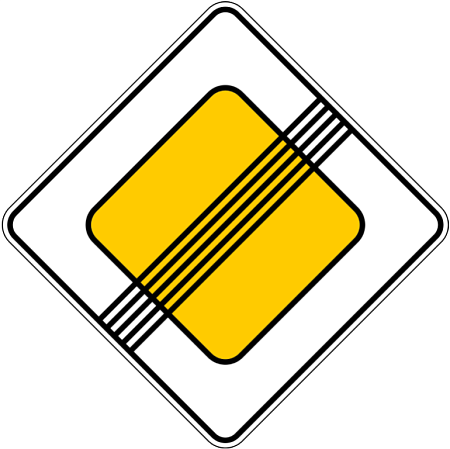 Знак 2.2. Конец главной дороги