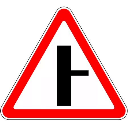 Знак 2.3.2. Примыкание второстепенной дороги