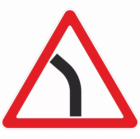 Знак 1.11.2. Опасный поворот (левый)