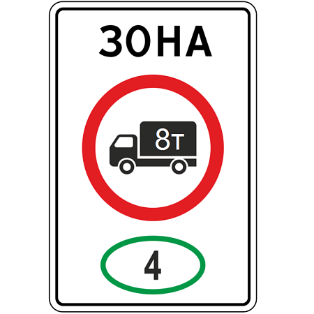 Знак 5.36. Зона с ограничением экологического класса грузовых автомобилей