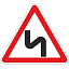 Знак 1.12.2. Опасные повороты (с первым поворотом налево)